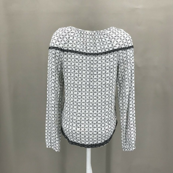 Gap V Neck Geometric Print Gypsy Top Blouse Sz XS - Picture 4 of 8